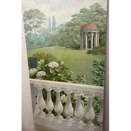 Porte de communication peinte trompe l'oeil