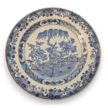 Assiette en porcelaine chinoise bleu