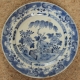 Assiette en porcelaine chinoise bleu et blanc