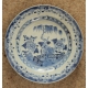 Assiette en porcelaine chinoise bleu et blanc