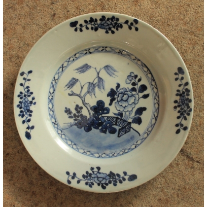 Assiette en porcelaine chinoise bleu