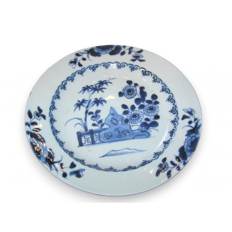 Assiette en porcelaine chinoise bleu