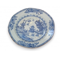 Assiette en porcelaine chinoise bleu