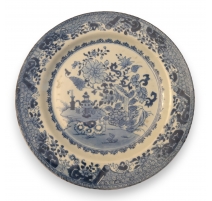 Assiette en porcelaine chinoise bleu et blanc