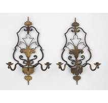 Paire d'appliques à trois lumières style Régence