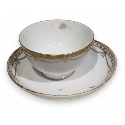 Bol et sous-tasse en porcelaine de Nyon
