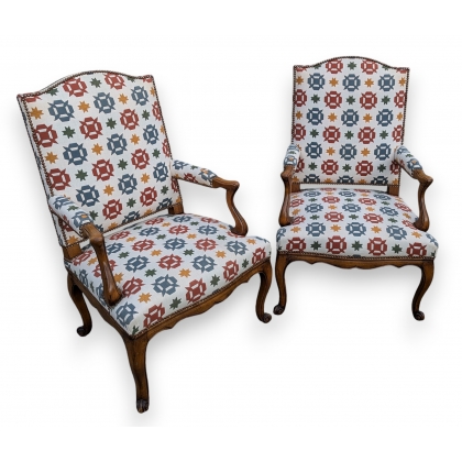Paire de fauteuils style Régence modèle Brunschwig
