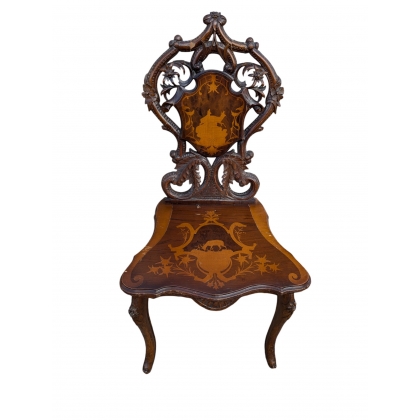Ensemble de Brienz sculpté et marqueté "Chamois"