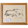 Engraving entitled ‘Two Wild Boars’, signed RH
