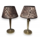 Paire de bougeoirs en bronze montés en lampe