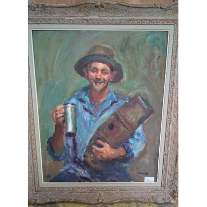 Paintings | Oil on canvas, ‘Réjouissance’, signed Moinat SA  – Antiques and home décor