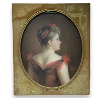 Pastel "Portrait" signé J. CHOISY 1891