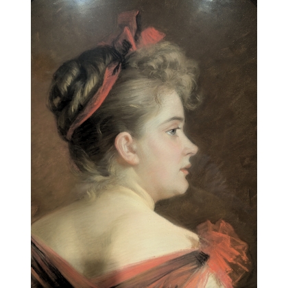 Pastel "Portrait" signé J. CHOISY 1891