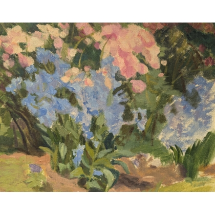 Tableau \"Platebande\" signé E. OSER 1931