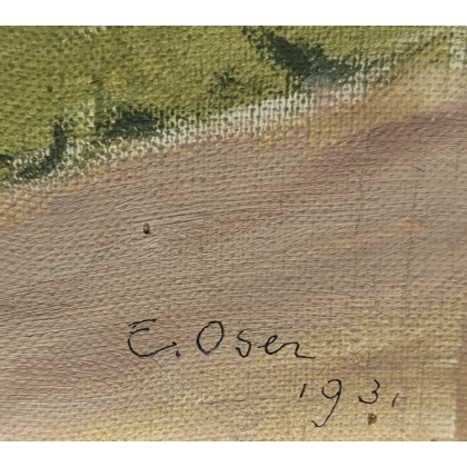 Tableau \"Platebande\" signé E. OSER 1931