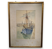 Aquarelle "St-Malo" signée Edmond BOITEL