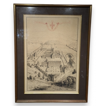 Gravure "Abbaye de port royal des champs"