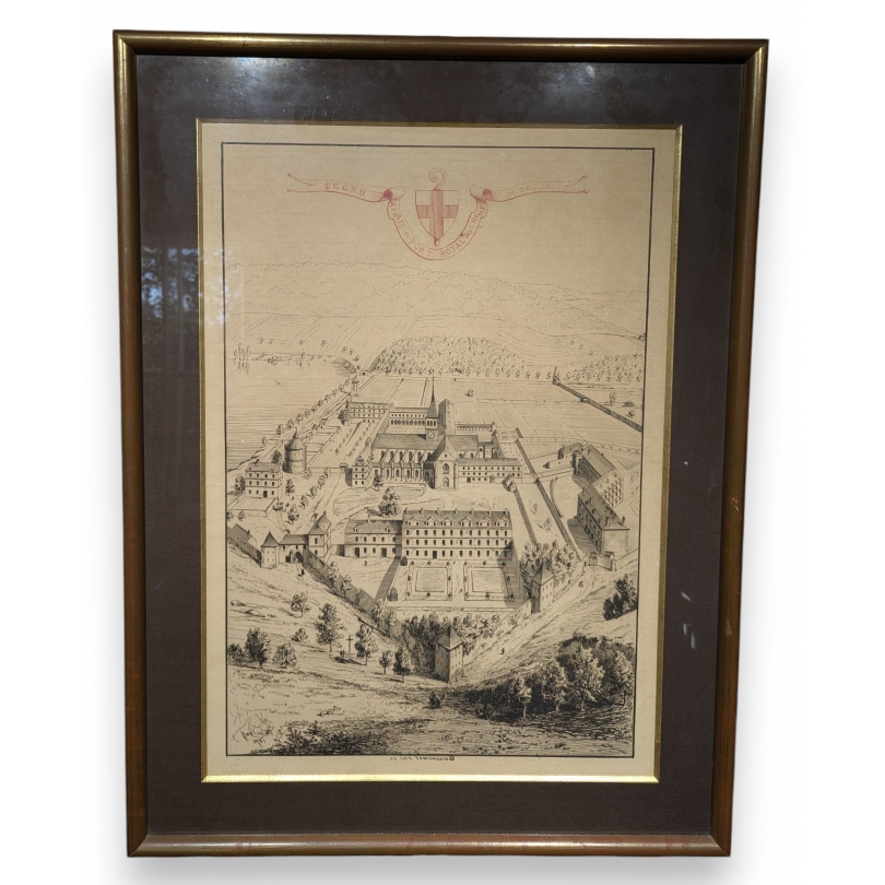 Gravure "Abbaye de port royal des champs"