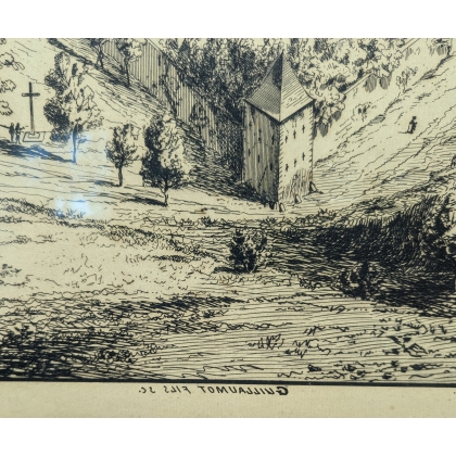 Gravure "Abbaye de port royal des champs"