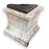 Large square plinth in pink marble