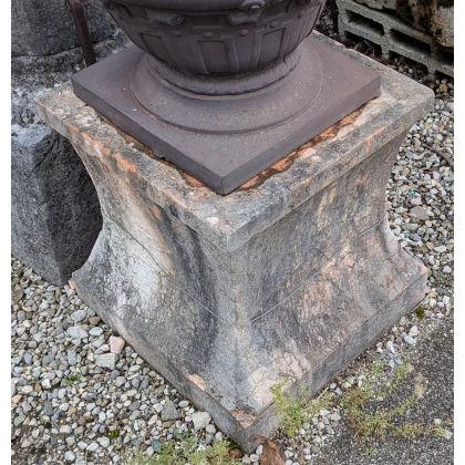 Large square plinth in pink marble