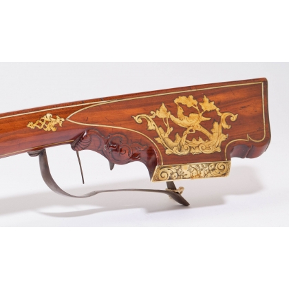 Hunting crossbow made of cherry wood and bone