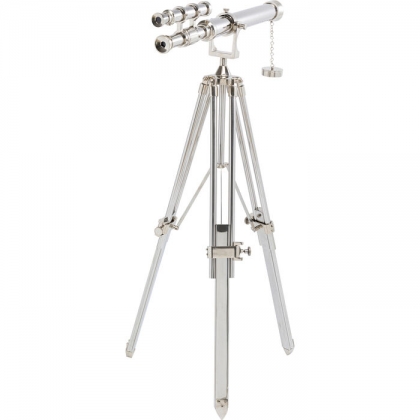 Decorative chrome-plated metal telescope