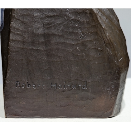 Bronze \"Faucon Hobereau\" signé Robert HAINARD
