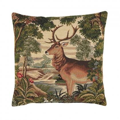 Coussin \"Cerf dans la fôret\"
