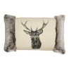 "Deer" elongated cushion with fur trim