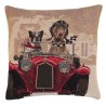 "Racing Dogs" cushion – red