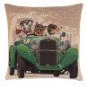 'Racing Dogs' cushion – green
