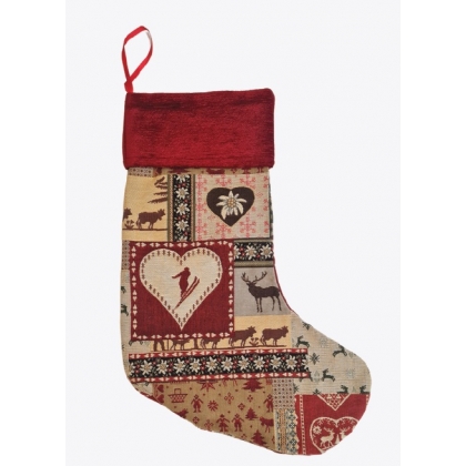 Bas de Noël en tissus \"Patchwork\"
