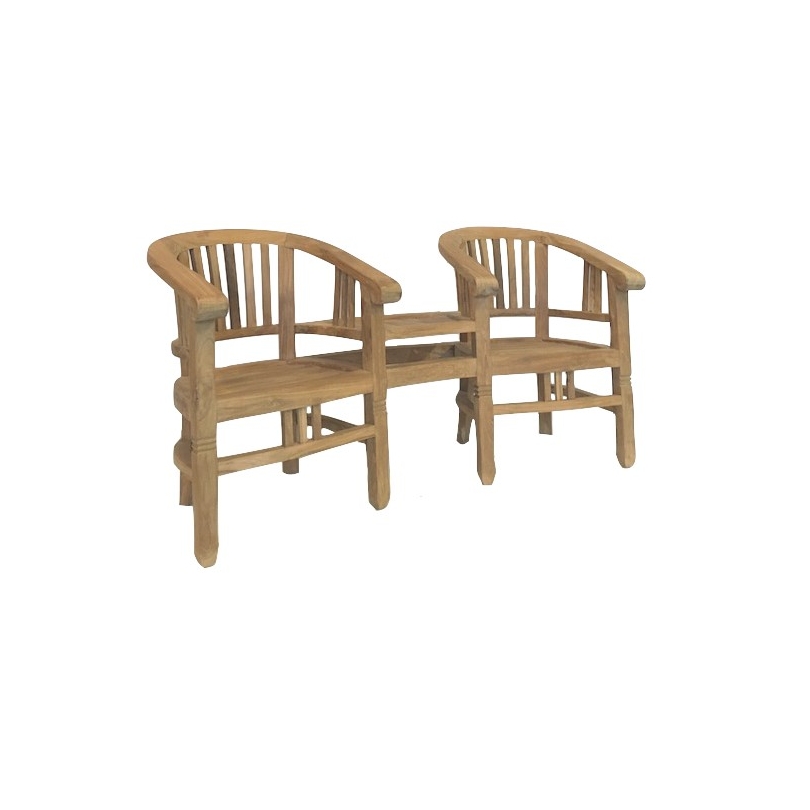 Banc de jardin double \"Betawi\" enfant en teck