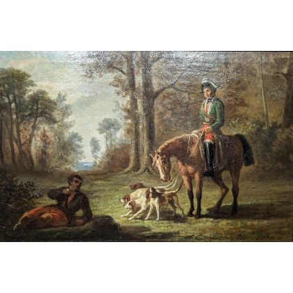 Paintings | French oil painting on panel by Moinat SA  - Antiques and home décor