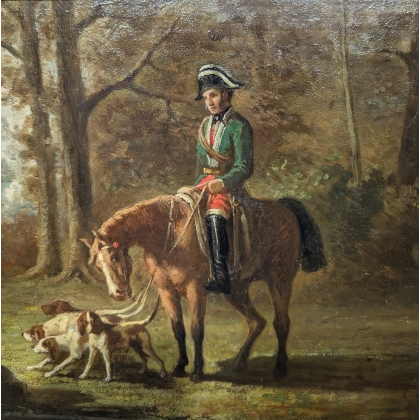 Paintings | French oil painting on panel by Moinat SA  - Antiques and home décor