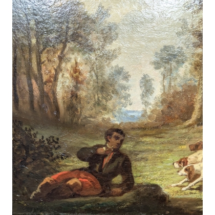 Paintings | French oil painting on panel by Moinat SA  - Antiques and home décor