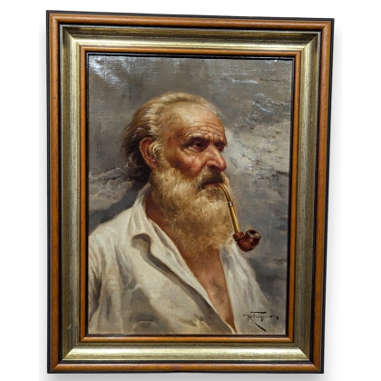 Tableau\"Portrait homme\" signé FRIGERIO