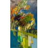 Tableau \"Bord de rivière\" signé L. VAJDA