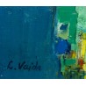 Tableau \"Bord de rivière\" signé L. VAJDA