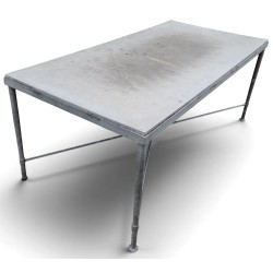 Table de jardin en fer forgé gris et béton