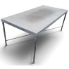 Table de jardin en fer forgé gris et béton