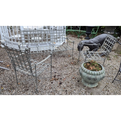 Ensemble de jardin en fer forgé gris