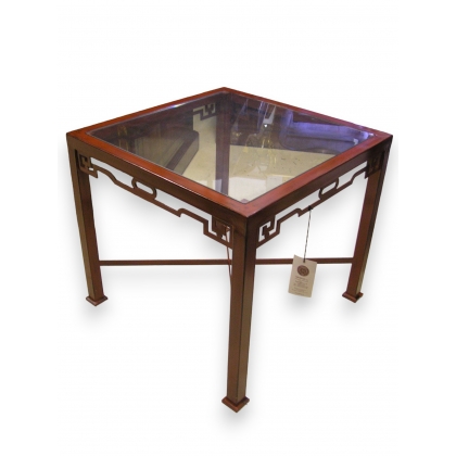  Paire de tables bouts de canapé en fer rouge sur  Moinat SA  - Antiquités décoration