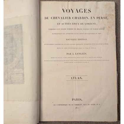 Livre \"Voyages du Chevalier Chardin\" par LANGLÈS