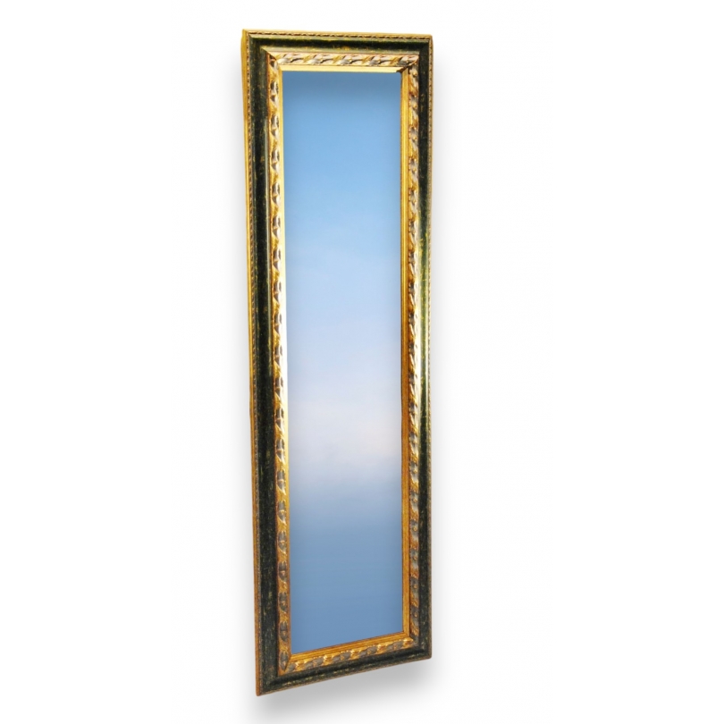 Miroir rectangulaire vert et doré
