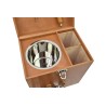 Beige leather travel minibar