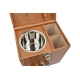 Mini-bar de voyage en cuir coloris beige