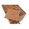 Beige leather travel minibar