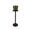 Leather-covered metal champagne bucket on a stand